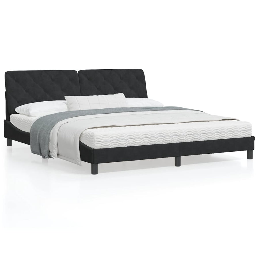 Bedframe met LED-verlichting fluweel zwart 180x200 cm