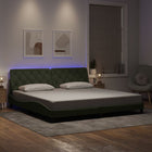 LED Bed Frame without Mattress Velvet Light Grey 200x200 cm