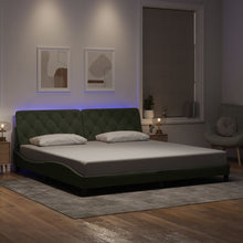 Bedframe Met Led-Verlichting Fluweel 200 x 200 cm Lichtgrijs