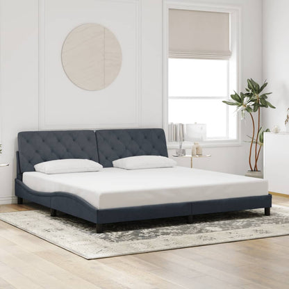 Bedframe Met Led-Verlichting Fluweel 200 x 200 cm Donkergrijs