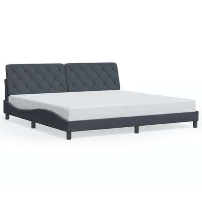 Bedframe Met Led-Verlichting Fluweel 200 x 200 cm Donkergrijs