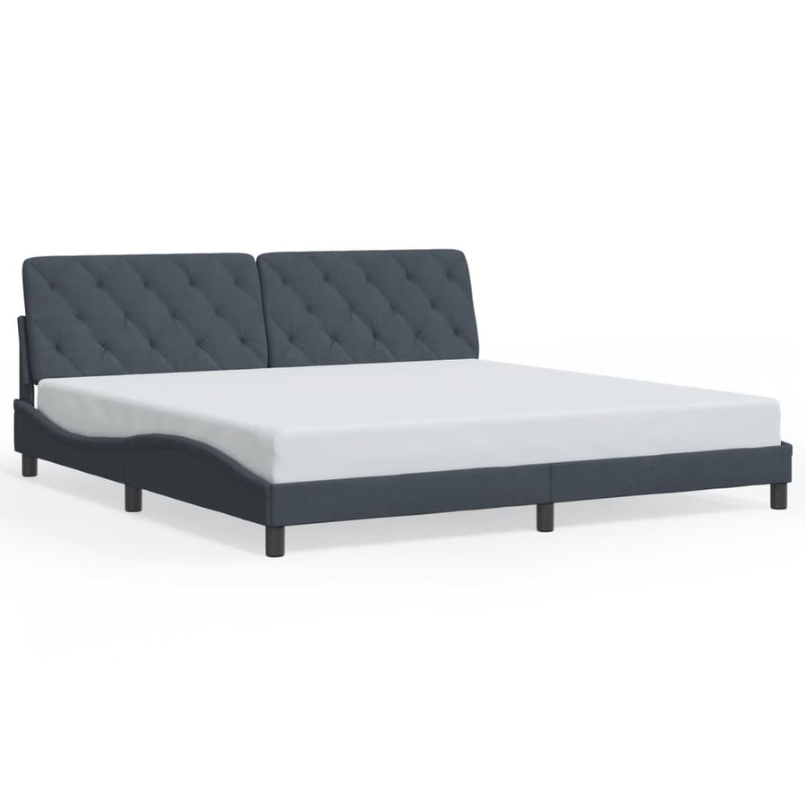Bedframe Met Led-Verlichting Fluweel 200 x 200 cm Donkergrijs