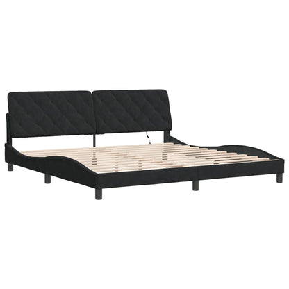 Bedframe met LED-verlichting fluweel zwart 200x200 cm
