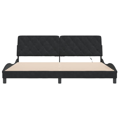 Bedframe met LED-verlichting fluweel zwart 200x200 cm