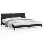 LED bed frame without mattress velvet black 200x200 cm