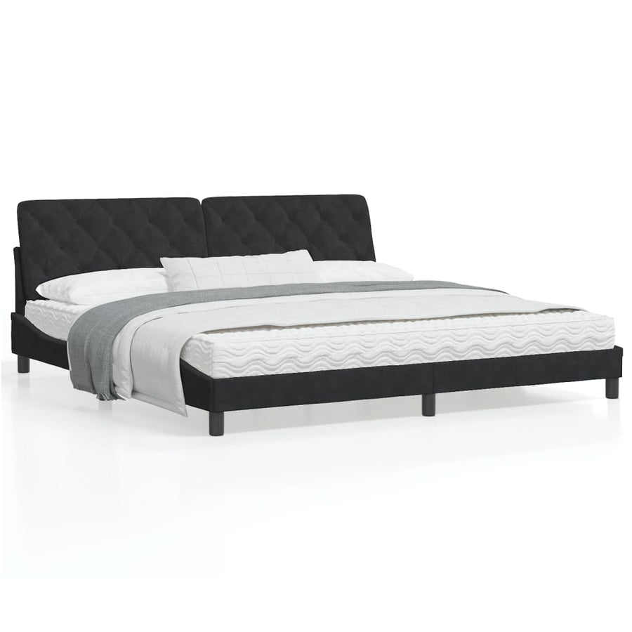 Bedframe met LED-verlichting fluweel zwart 200x200 cm