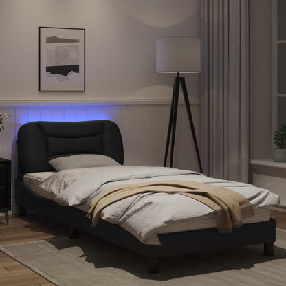 Bedframe met LED-verlichting kunstleer zwart 80x200 cm