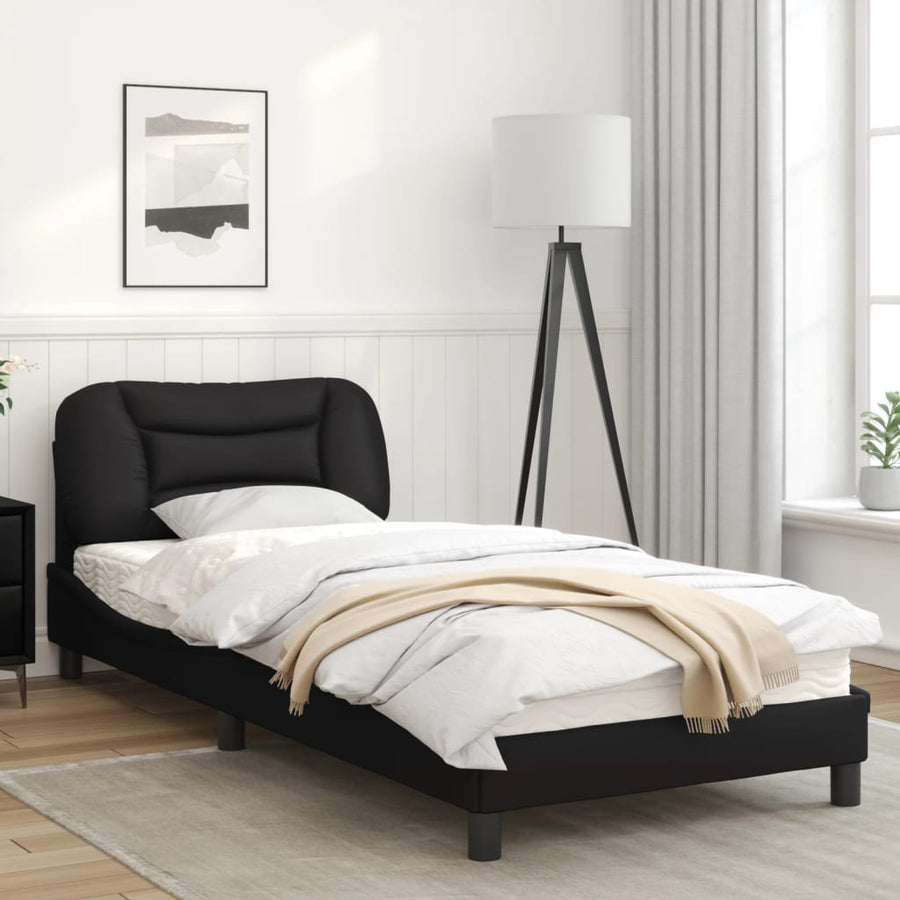 Bedframe met LED-verlichting kunstleer zwart 80x200 cm