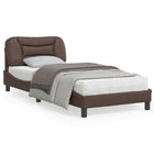 Bedframe 80x200 cm bruin kunstleer met LED