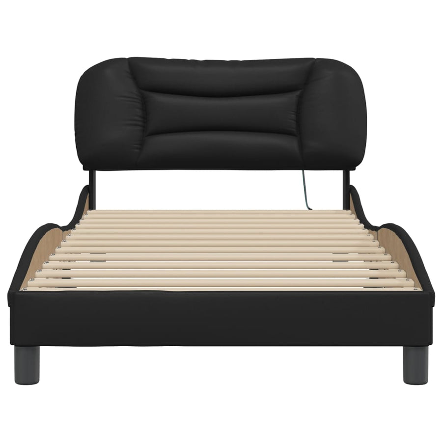 Bedframe met LED-verlichting kunstleer zwart 100x200 cm