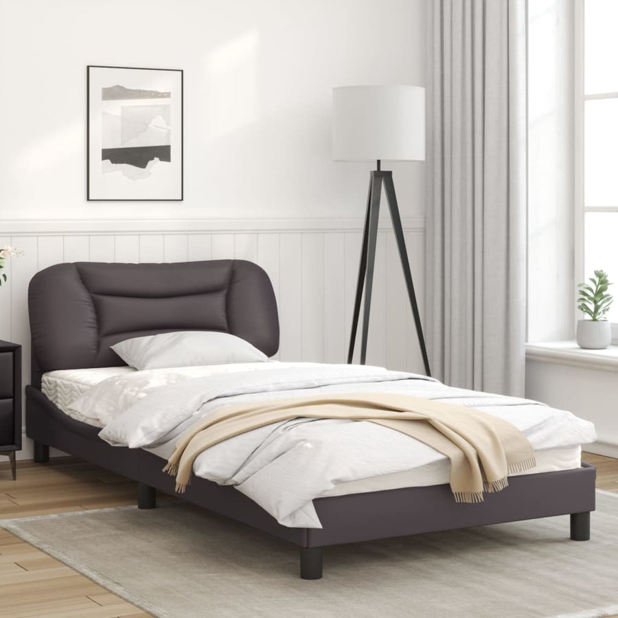 Bedframe met LED-verlichting kunstleer grijs 100x200 cm