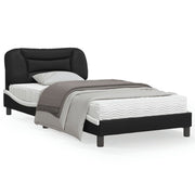 Bedframe 100x200 cm zwart wit met LED