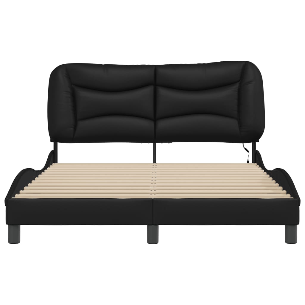 Bedframe met LED-verlichting kunstleer zwart 120x200 cm
