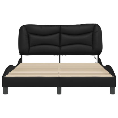 Bedframe met LED-verlichting kunstleer zwart 120x200 cm