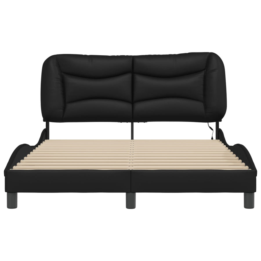 Bedframe met LED-verlichting kunstleer zwart 120x200 cm