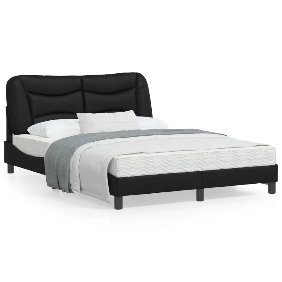 Bedframe met LED-verlichting kunstleer zwart 120x200 cm