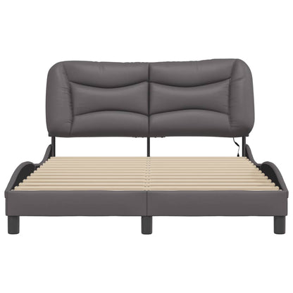 Bedframe met LED-verlichting kunstleer grijs 120x200 cm