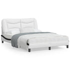 LED bed frame without mattress "Hvar" white and black 120x200 cm