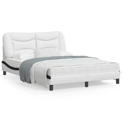 Bedframe met LED-verlichting kunstleer wit en zwart 120x200 cm
