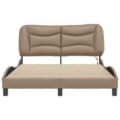 Bedframe met LED-verlichting kunstleer cappuccino 140x190 cm
