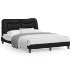 LED bed frame without mattress "Hvar" black and white 140x190 cm