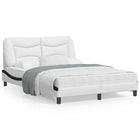 LED bed frame without mattress "Hvar" white and black 140x190 cm