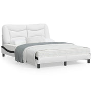 Bedframe 140x190 cm wit zwart met LED