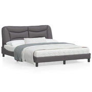 Bedframe grijs 160x200 cm kunstleer met LED
