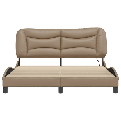 Bedframe met LED-verlichting kunstleer cappuccino 160x200 cm