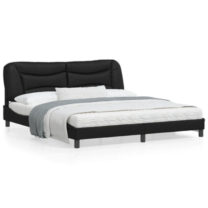 Bedframe met LED-verlichting kunstleer zwart 180x200 cm