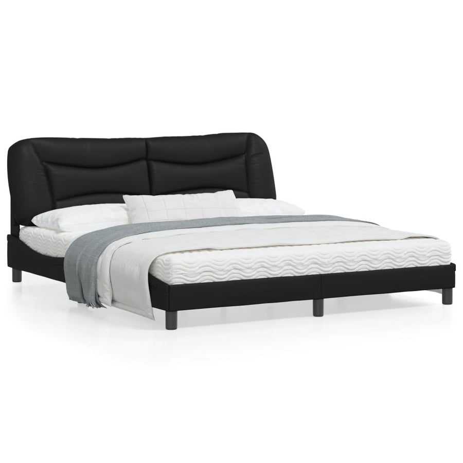 Bedframe met LED-verlichting kunstleer zwart 180x200 cm