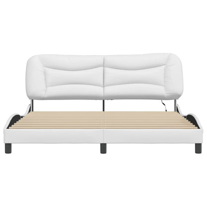 Bedframe met LED-verlichting kunstleer wit 180x200 cm