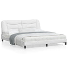 Bed frame with LED without mattress "Hvar" white 180x200 cm