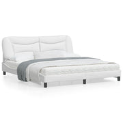 Bed frame with LED without mattress "Hvar" white 180x200 cm