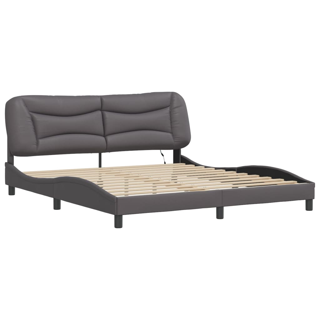 Bedframe met LED-verlichting kunstleer zwart 180x200 cm