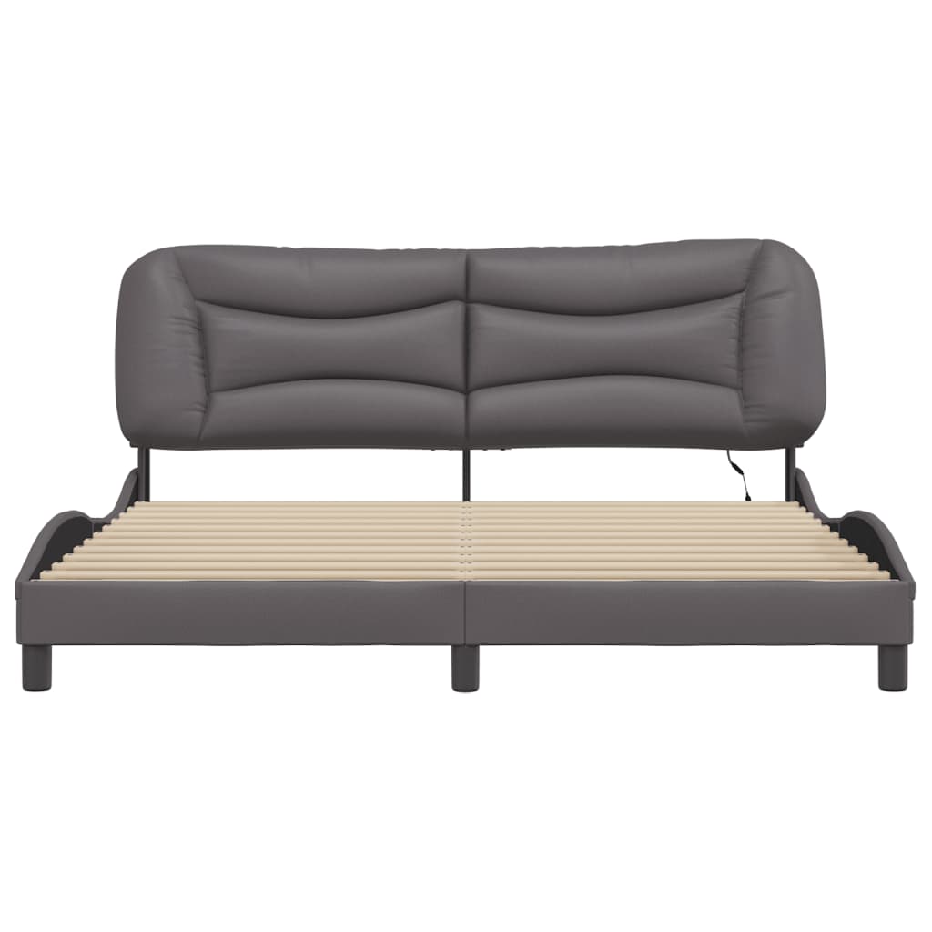 Bedframe met LED-verlichting kunstleer zwart 180x200 cm