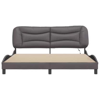 Bedframe met LED-verlichting kunstleer zwart 180x200 cm