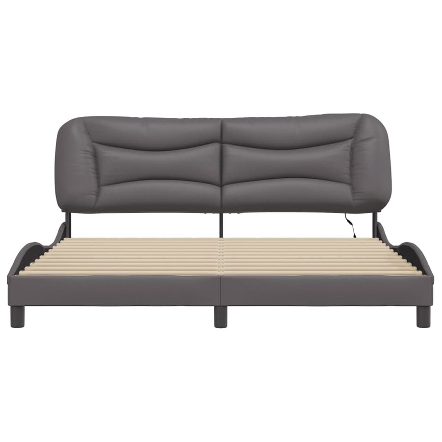 Bedframe met LED-verlichting kunstleer zwart 180x200 cm
