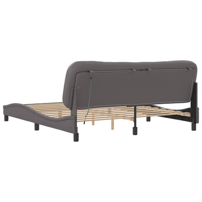Bedframe met LED-verlichting kunstleer zwart 180x200 cm