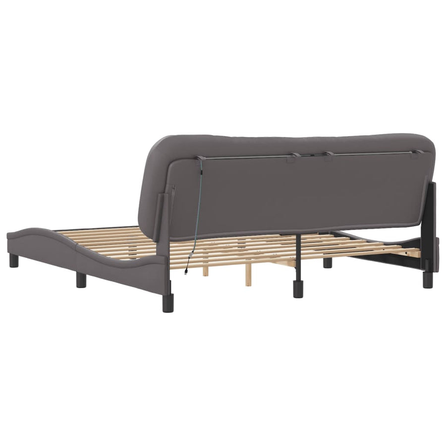 Bedframe met LED-verlichting kunstleer zwart 180x200 cm