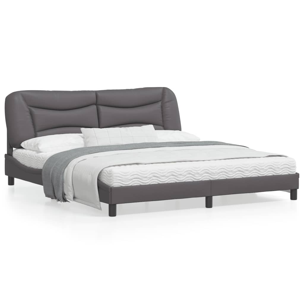 Bedframe met LED-verlichting kunstleer zwart 180x200 cm