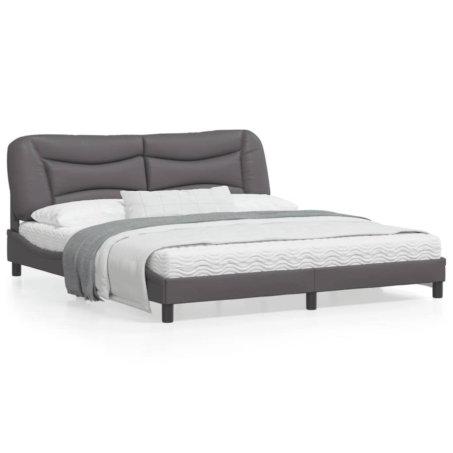 Bedframe met LED-verlichting kunstleer zwart 180x200 cm
