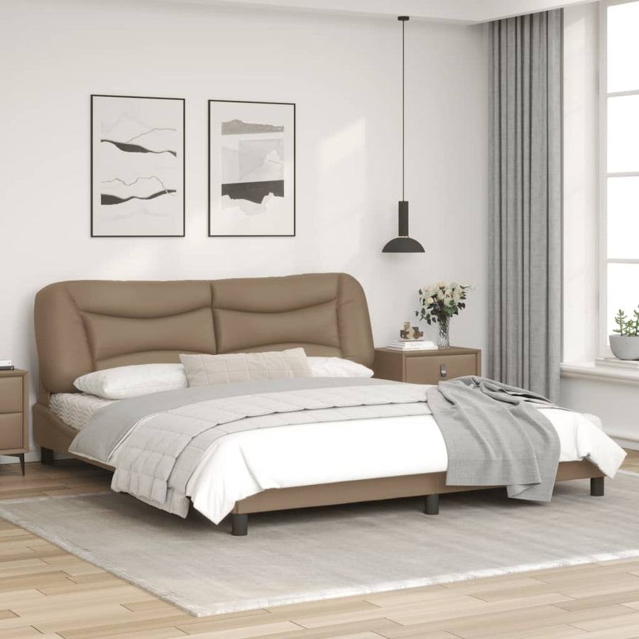 Bedframe met LED-verlichting kunstleer cappuccino 180x200 cm