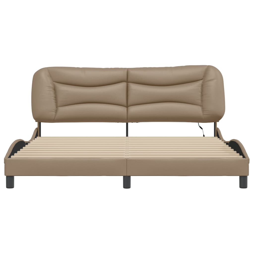 Bedframe met LED-verlichting kunstleer cappuccino 180x200 cm