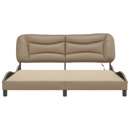 Bedframe met LED-verlichting kunstleer cappuccino 180x200 cm