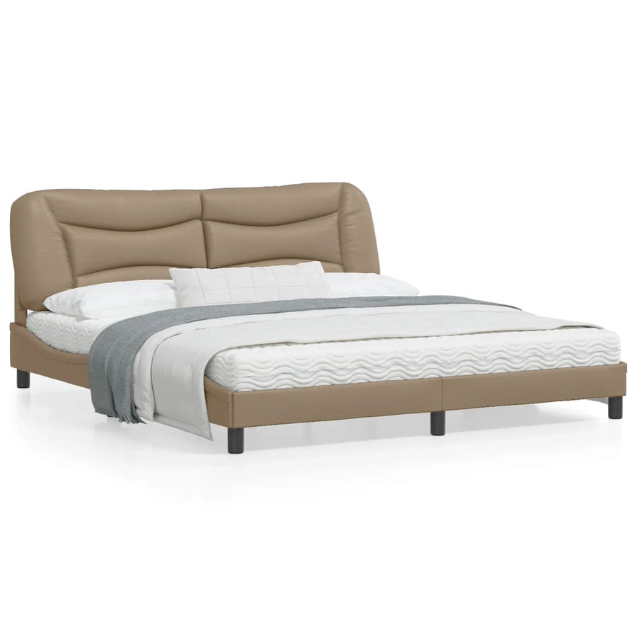 Bedframe met LED-verlichting kunstleer cappuccino 180x200 cm