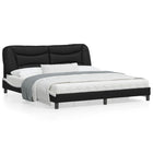 Bedframe 180x200 cm zwart wit met LED