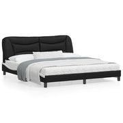 LED Bed Frame without Mattress "Hvar" Black and White 180x200 cm