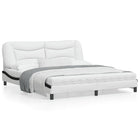 Bedframe 180x200 cm wit zwart met LED