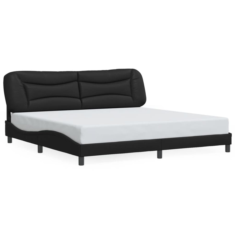 Bedframe Met Led-Verlichting Kunstleer 200 x 200 cm Zwart